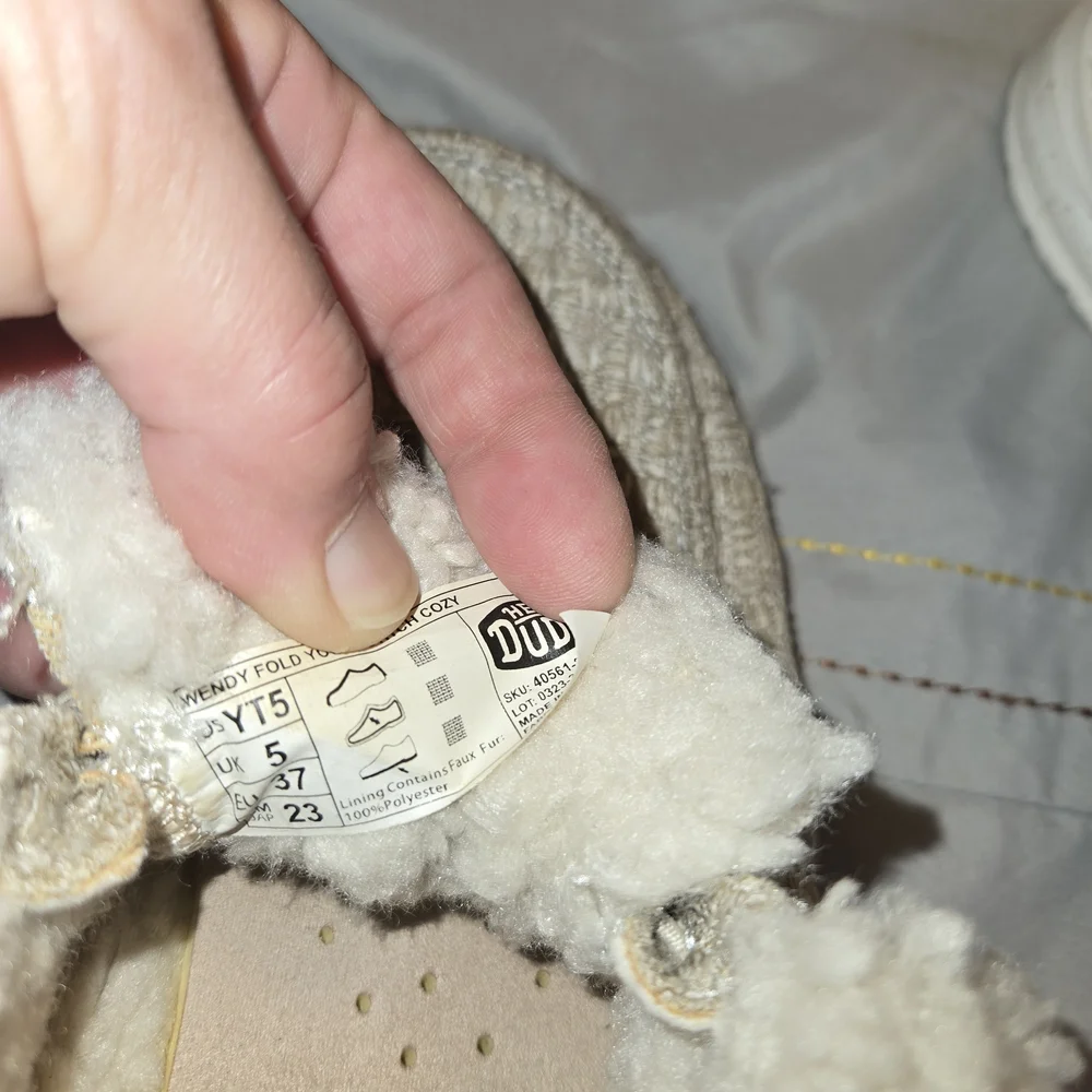 Hey Dude Cream Faux-Sherpa Slip-On Slippers